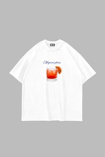 Bak Moda Λευκό μπλουζάκι Unisex με στάμπα Negroni