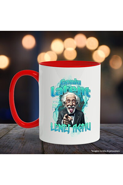 StoryGift Romania Lazy Latent Genius Mug, Math, Funny, 330ml, Ceramic with Red Handle, With Ma, STG