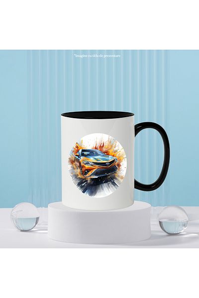 StoryGift Romania Cana Cu Masina, Toyota, Brand, Viteza, Cerc, Watercolor, Multicolor 330 Ml, Cera, Cu ,stg