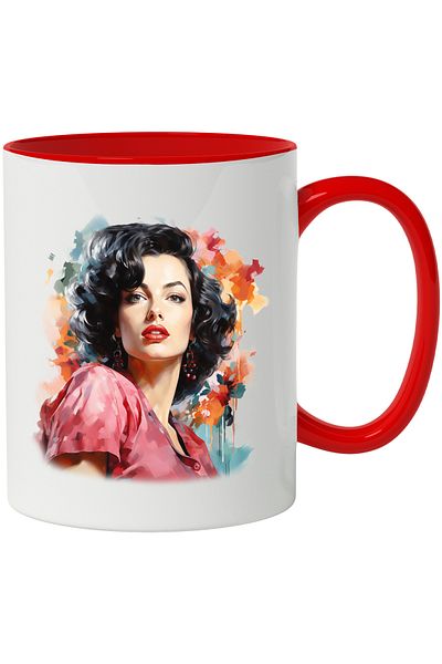 StoryGift Romania Mug With Sophia Loren, Actress, Celebrity, Movie Star, Multicolor 330 ml, Wax, With ,STG