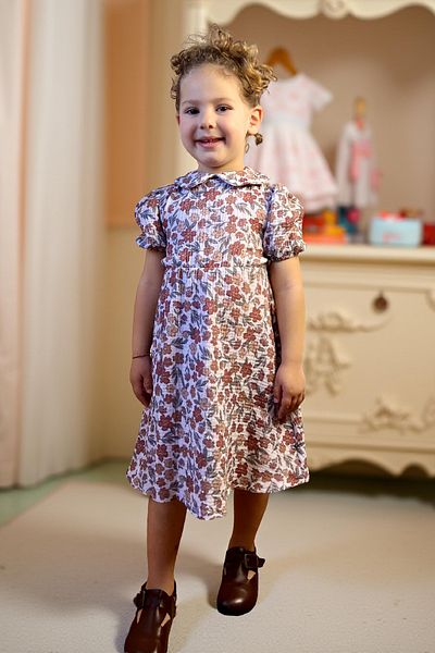 meqlife Rochie de muselina lunga vintage cu imprimeu organic 100% bumbac