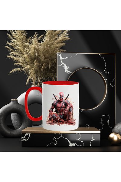 StoryGift Romania Mug With Deadpool, Fictional Character, Marvel, Costume, Swords, Rain, Blood, Sterpi,, With ,STG .