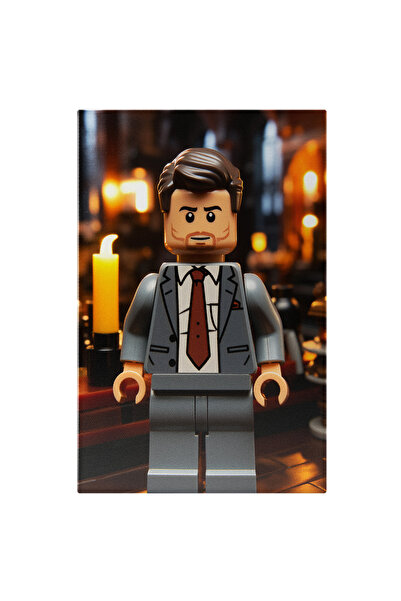 StoryGift Romania Tablou Canvas: Personaj Masculin Lego In Biserica Langa Lum...