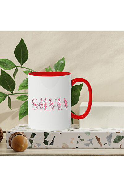 StoryGift Romania Mug With Name Silvia, Floral, Colorful, Creative, Beautiful, Unique, 330ml, Ceramic, With,STG