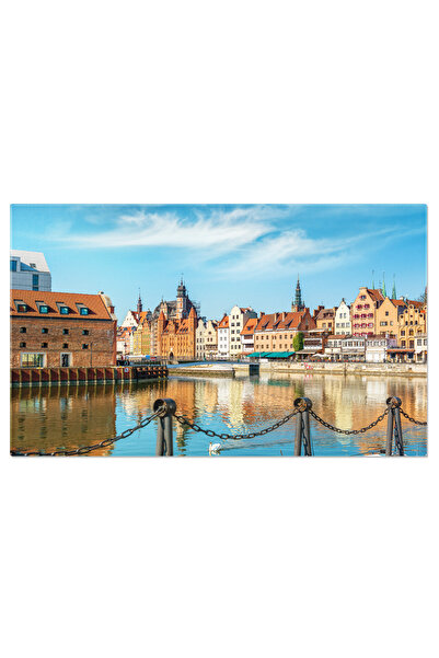 StoryGift Romania Tablou Canvas Canal In Gdansk, Gdansk, Polonia, Canal, Port, Cladire, Oras Vechi. 4033