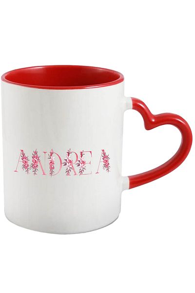 StoryGift Romania Mug With The Name Andrea, Floral, Colorful, Creative, Beautiful, Unique, 330ml, Ceramic, With ,STG.
