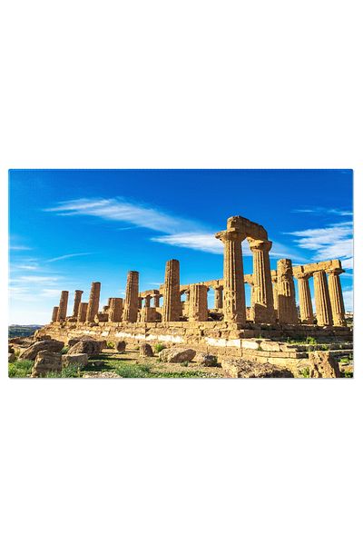 StoryGift Romania Canvas Painting 120 x 80CM with the Temple of Concordia in Agrigento - Greek Heritage, STG