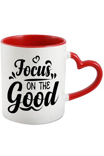 StoryGift Romania Mug for those who focus on good things with Red Heart Handle, With Handle I, STG