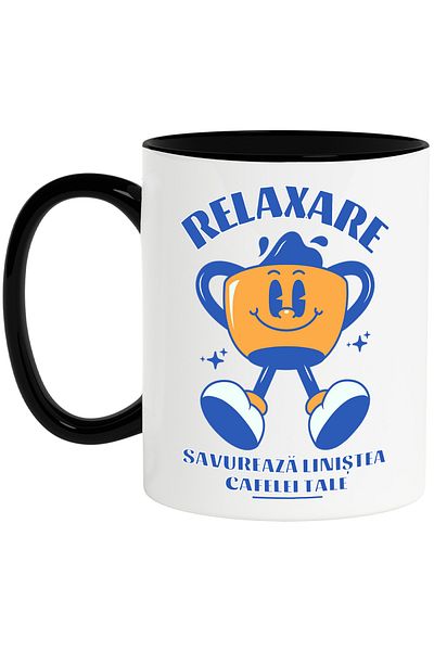 StoryGift Romania Relaxation Mug, enjoy the peace of your energy coffee, 330ml, Ceramic with Handle, With,STG