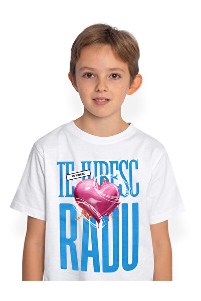 StoryGift Romania Tricou Copii Baieti Te Iubesc Radu, Dragoste, Inima, Iubire...