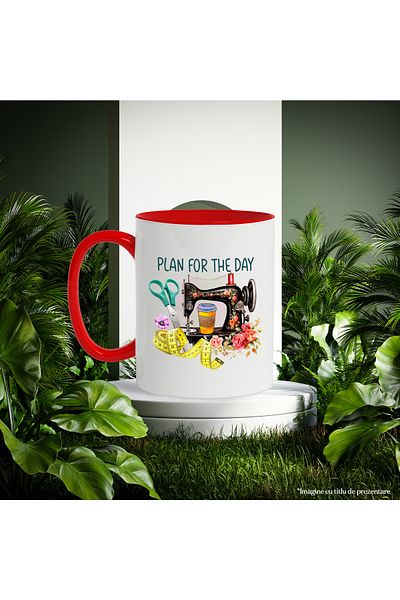 StoryGift Romania Mug with the message "Plan for the day", profession, illustration, work, dedication, passion, With ,STG