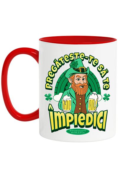 StoryGift Romania Mug Get ready to trip on your lucky day beer, 330ml, Ceramic with Handle, With,STG