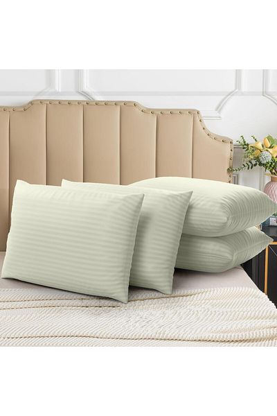 Hotel Linen Klub 4-Piece 100% Cotton Sateen Pillowcase (50x75cm) – Silky Soft Feel Like Satin, Hotel-Quality Bedding