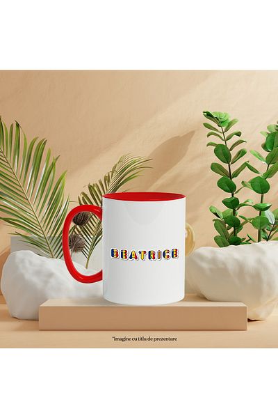 StoryGift Romania Mug With Name Beatrice, Romania, Supporter, Romanian Flag, Patriot, 330ml, Ce, Cu, STG.