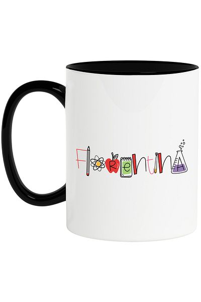 StoryGift Romania Mug With Name Florentina, School, Chemistry, Materials, Algebra, Geometry, 330ml, C, With, STG