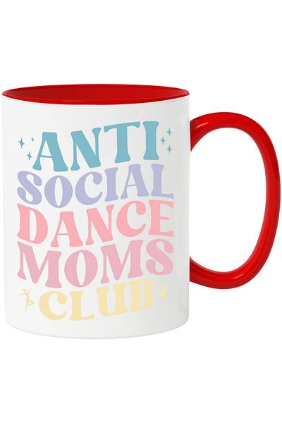 StoryGift Romania Mug for dancing moms who are in an antisocial club with Red Handle, Cu Man, STG