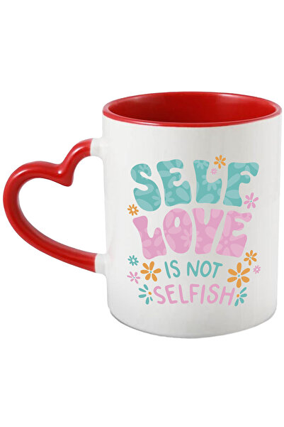 StoryGift Romania Cana Cu Mesaj In Engleza Self Love Is Not Selfish, Flori, H...