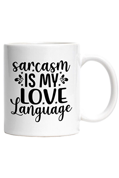 StoryGift Romania Cana cu stelute si mesajul "Sarcasmul este limbajul meu de ...