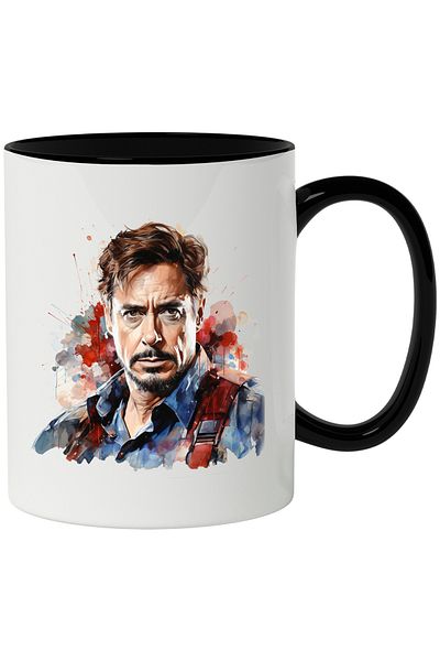 StoryGift Romania Mug With Robert Downey Jr, Actor, Celebrity, Hollywood, Multicolor 330 ml, Wax, With ,STG