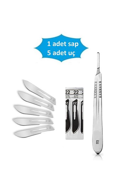 QBR Home Wood Carving Repair Hand Tool Hobby Knife Set (5 Pieces with 22 Size Bits)