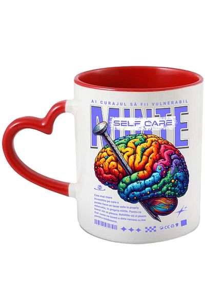 StoryGift Romania Mind and Self Care Mug - Have the Courage to be Vulnerable, 330ml, Ceramic with Handle, With,STG