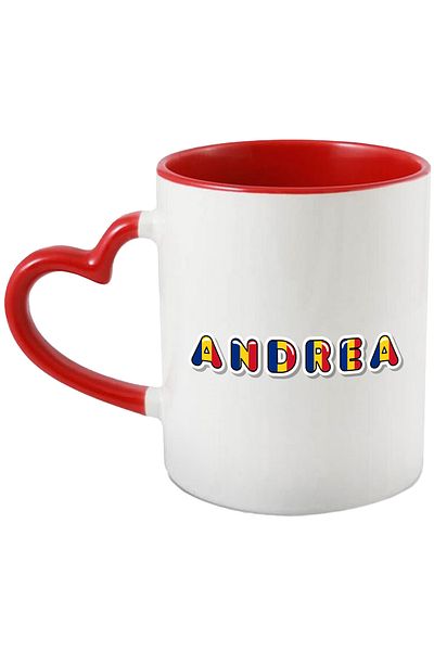 StoryGift Romania Mug With Name Andrea, Romania, Supporter, Romanian Flag, Patriot, 330ml, Wax, With,STG.