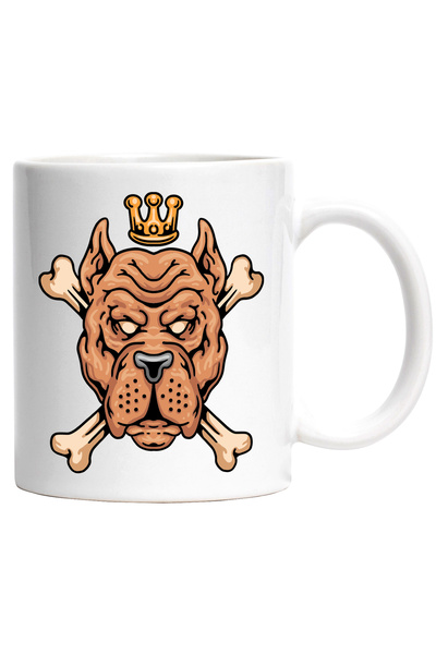 StoryGift Romania Cana Cu Catel, Amstaff, Oase, Coroana, Iubitori De Caini, Multicolor 330 ml, Cer, Cu ,STG
