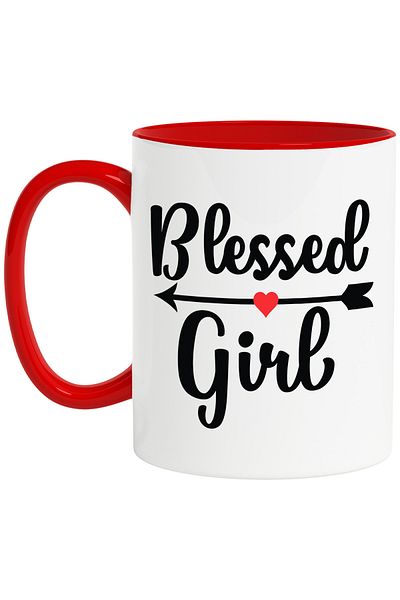 StoryGift Romania Mug for a girl blessed with good gifts in life - heart with Ro, Cu, STG handle.