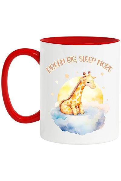 StoryGift Romania Mug with a little zebra sleeping and dreaming with the message "Dream big, sleep more", , With ,STG