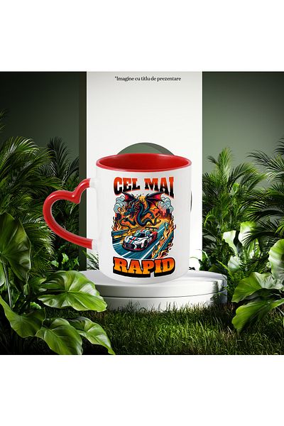 StoryGift Romania Cana cel mai rapid masina pe sosea dragon in aer viteza, 330ml, Ceramica cu Man, Cu ,STG