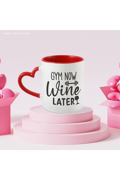 StoryGift Romania Mug with a dumbbell and the message "Workout now and come later" - sports drink with Ma, Cu, STG.