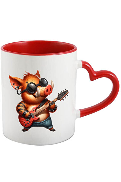 StoryGift Romania Cana cu un porc mistret tatuat care canta la chitara | ilustratie | ochelari | a, Cu ,STG