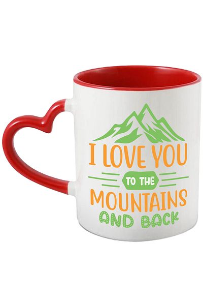 StoryGift Romania Mug with mountains and declaration of love "I love you to the mountains and back" with Man, Cu, STG