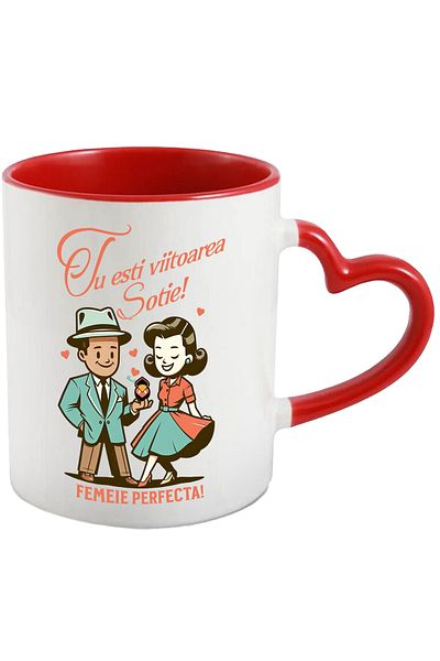StoryGift Romania Happy Couple Mug Text You Are Future Wife Marriage Valentine's Day, 330ml, C, Cu,STG