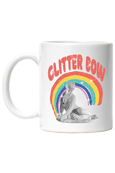 StoryGift Romania Cana Cu Mesaj In Engleza Glitter Bow, Curcubeu, Statuie, Sc...