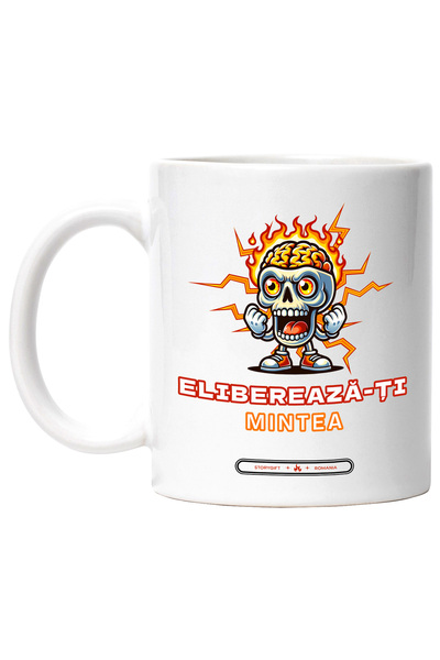 StoryGift Romania Cana Craniu Cu Creier In Flacari Text Eliberează-ți Mintea,...
