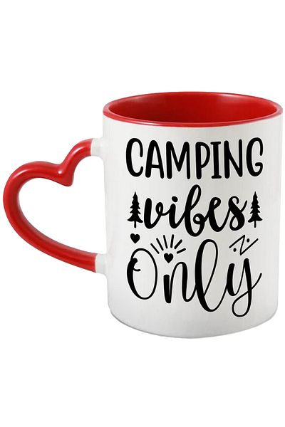 StoryGift Romania Mug with fir trees and hearts for those who love camping with the message "Camping, With, STG"