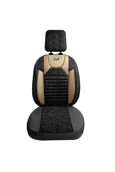 Panda Set Huse Scaune Auto Panda Kas, textil cu piele ecologica, pentru bancheta rabatabila, negru cu bej