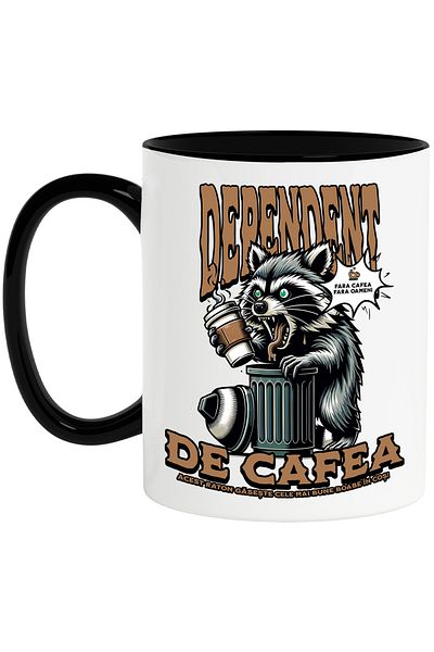 StoryGift Romania Coffee Addict Without Coffee Without People Mug, 330ml, Ceramic with Black Handle, With Ma,STG