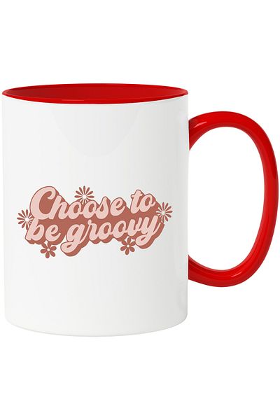 StoryGift Romania Popcorn mug with a message that encourages you to choose to be cool with Red Handle, With M,STG.