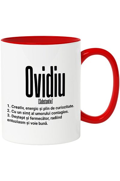 StoryGift Romania Mug With The Name Ovidiu, With Motivational Message, Creative, Energetic, Curious, Smart,, With ,STG