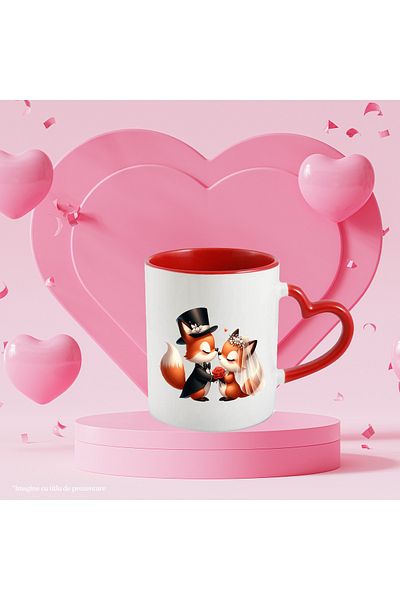 StoryGift Romania Mug with 2 squirrels at the wedding | illustration | marriage | costume | bride | son-in-law, With ,STG