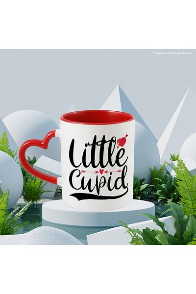 StoryGift Romania Mug with hearts and the text in English "Little Cupid" - little Cupid Valentine', With ,STG.