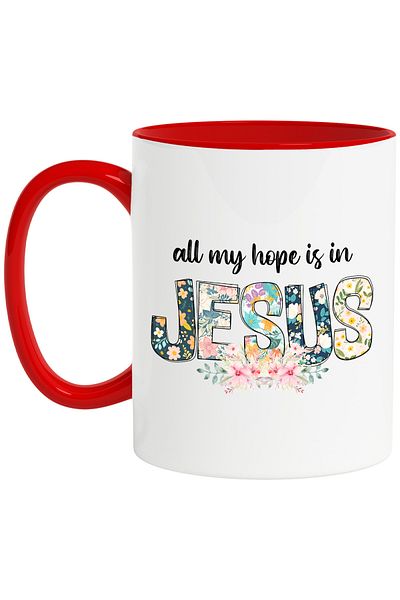 StoryGift Romania Mug with the message "All my hope is in Jesus", religion, illustration, faith, all, With, STG