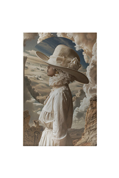 StoryGift Romania Tablou Canvas Femeie Inconjurata De Nori Pufosi Cu Palarie ...