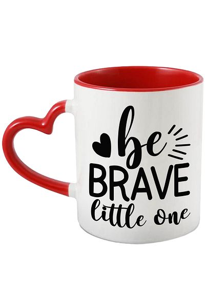 StoryGift Romania Mug with heart and the message "Be brave, little one" - be brave, little one with M, Cu, STG