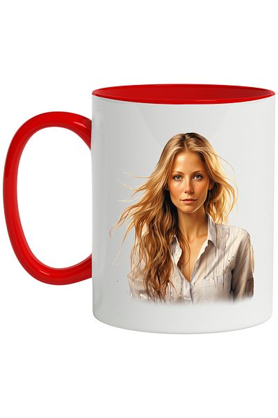 StoryGift Romania Mug With Gwyneth Paltrow, Actress, Celebrity, Movies, Multicolor 330 ml, Ceramic, With ,STG