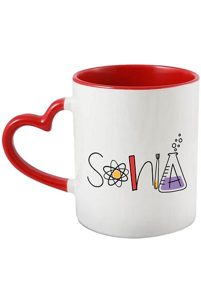 StoryGift Romania Mug With Name Sonia, School, Chemistry, Materials, Algebra, Geometry, 330ml, Ceramics, With, STG