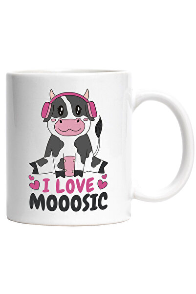 StoryGift Romania Cana Cu Mesaj In Engleza I Love Moosing, Vaca, Casti, Muzic...