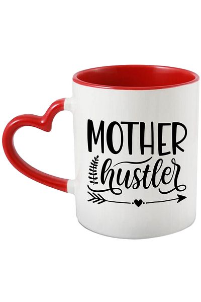 StoryGift Romania Mug for crafty mothers with a message in English - love heart with Heart Handle, With,STG.